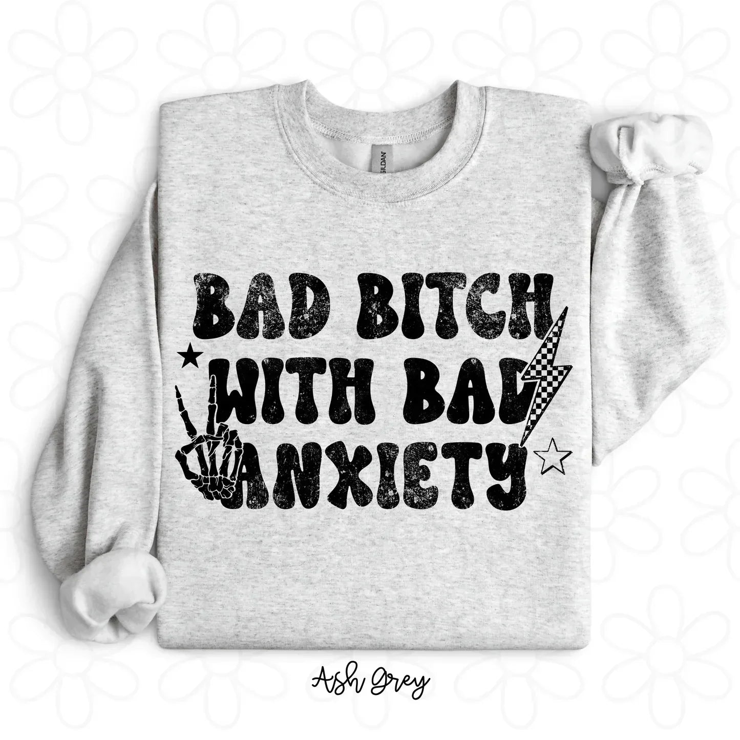 Bad Bitch With Bad Anxiety Tee - The Hippie Nest Boutique