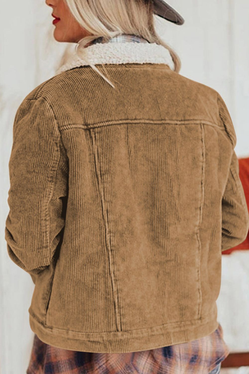 Corduroy Snap Down Jacket