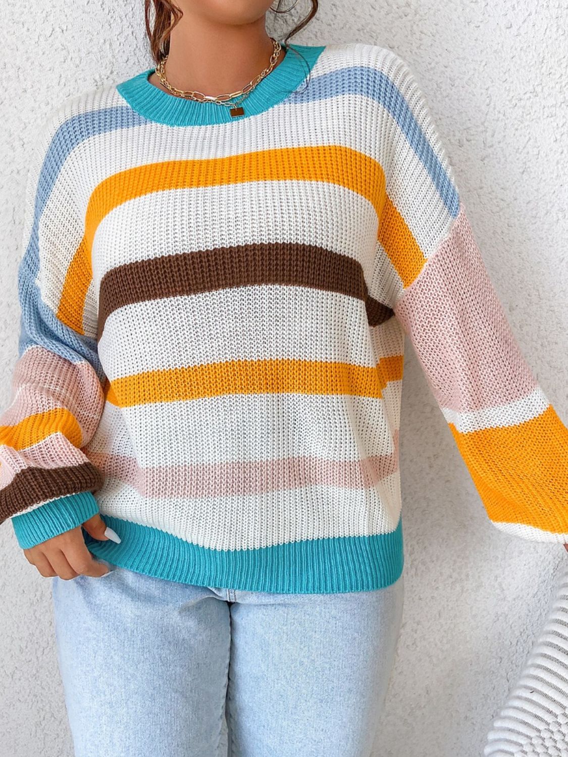 Striped Round Neck Sweater