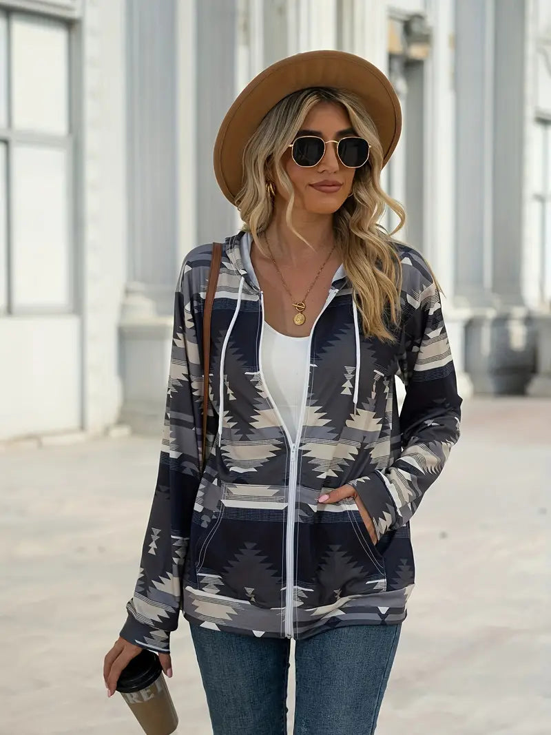 Geometric Hooded Jacket