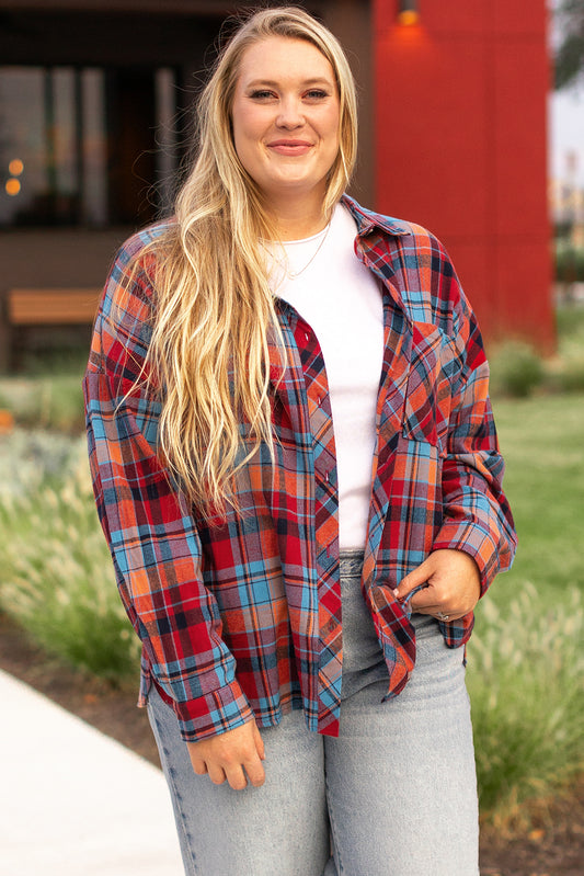 Plaid Print Buttoned Shirt