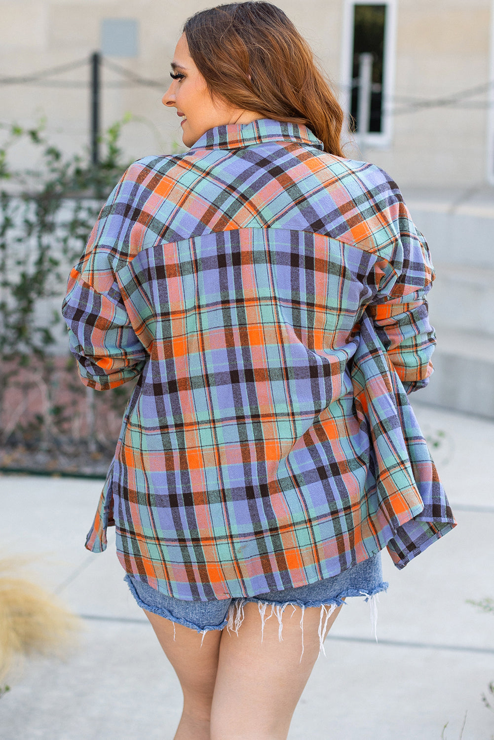 Plaid Print Buttoned Shirt