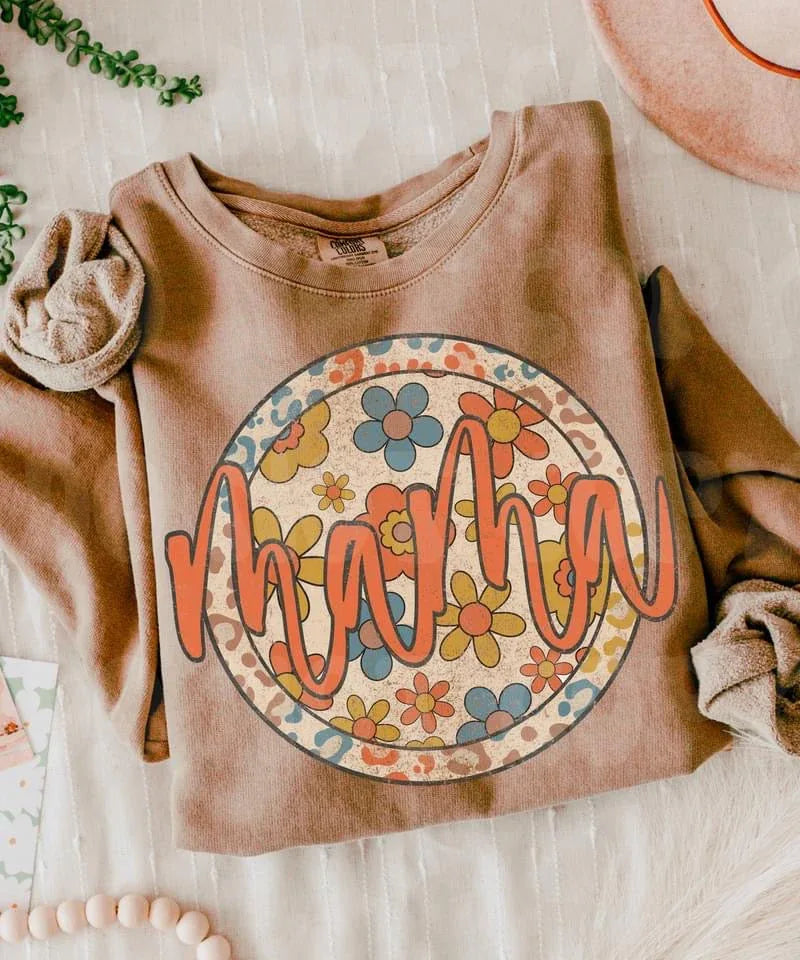 Floral on White Mama Tee - The Hippie Nest Boutique
