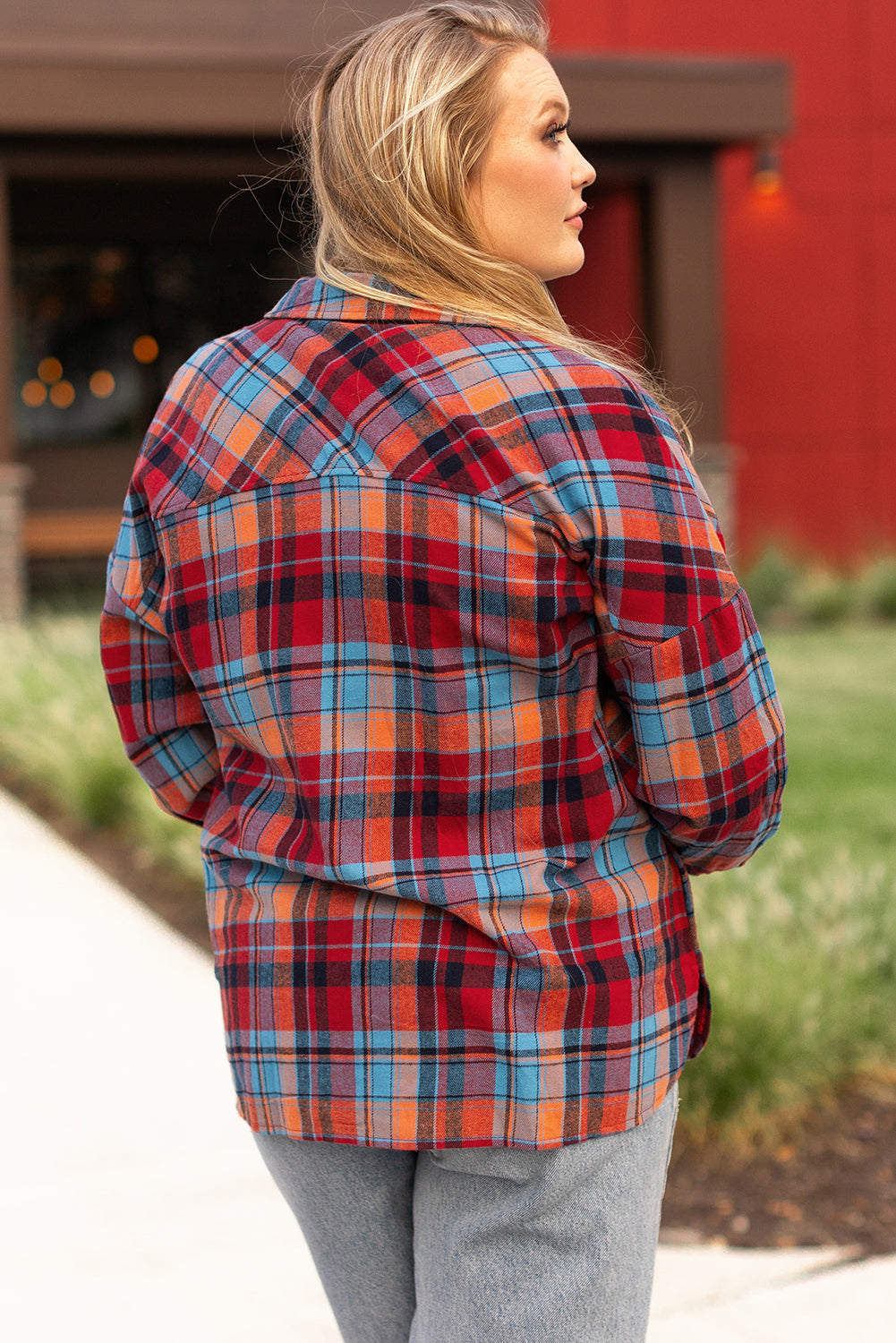 Plaid Print Buttoned Shirt