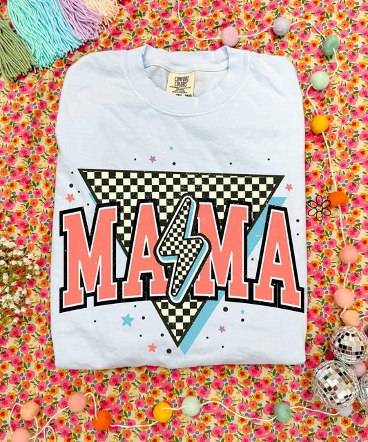 Peach Checker ‘Mama’ Tee