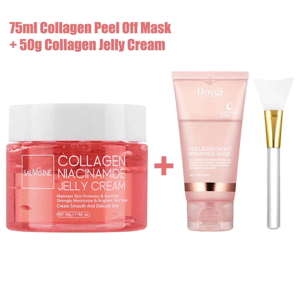 Collagen Peel-off Face Mask Night Wrapping Mask +  Collagen Jelly Cream