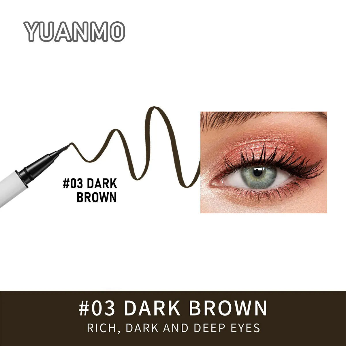 Long-lasting smooth matte finish liquid eyeliner pen