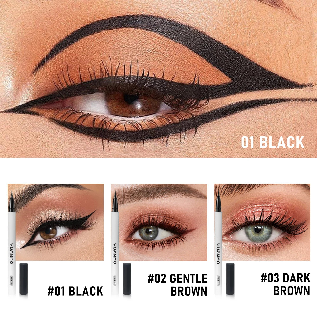 Long-lasting smooth matte finish liquid eyeliner pen