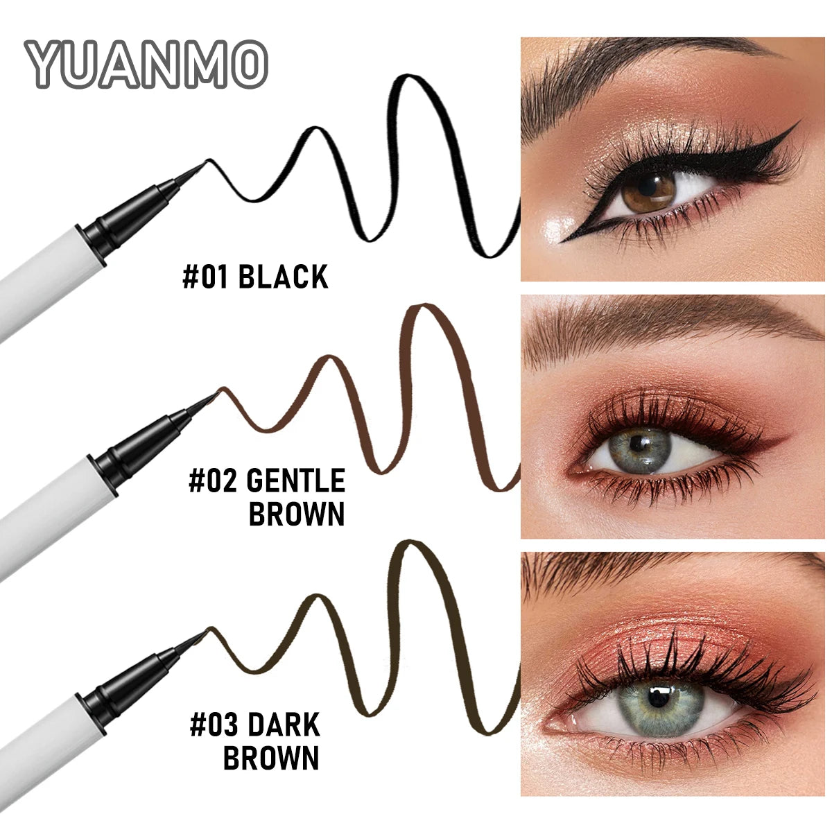 Long-lasting smooth matte finish liquid eyeliner pen