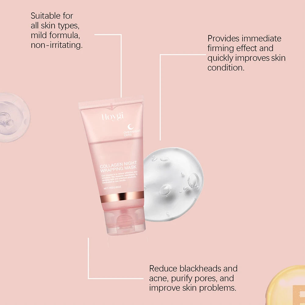 Collagen Peel-off Face Mask Night Wrapping Mask +  Collagen Jelly Cream