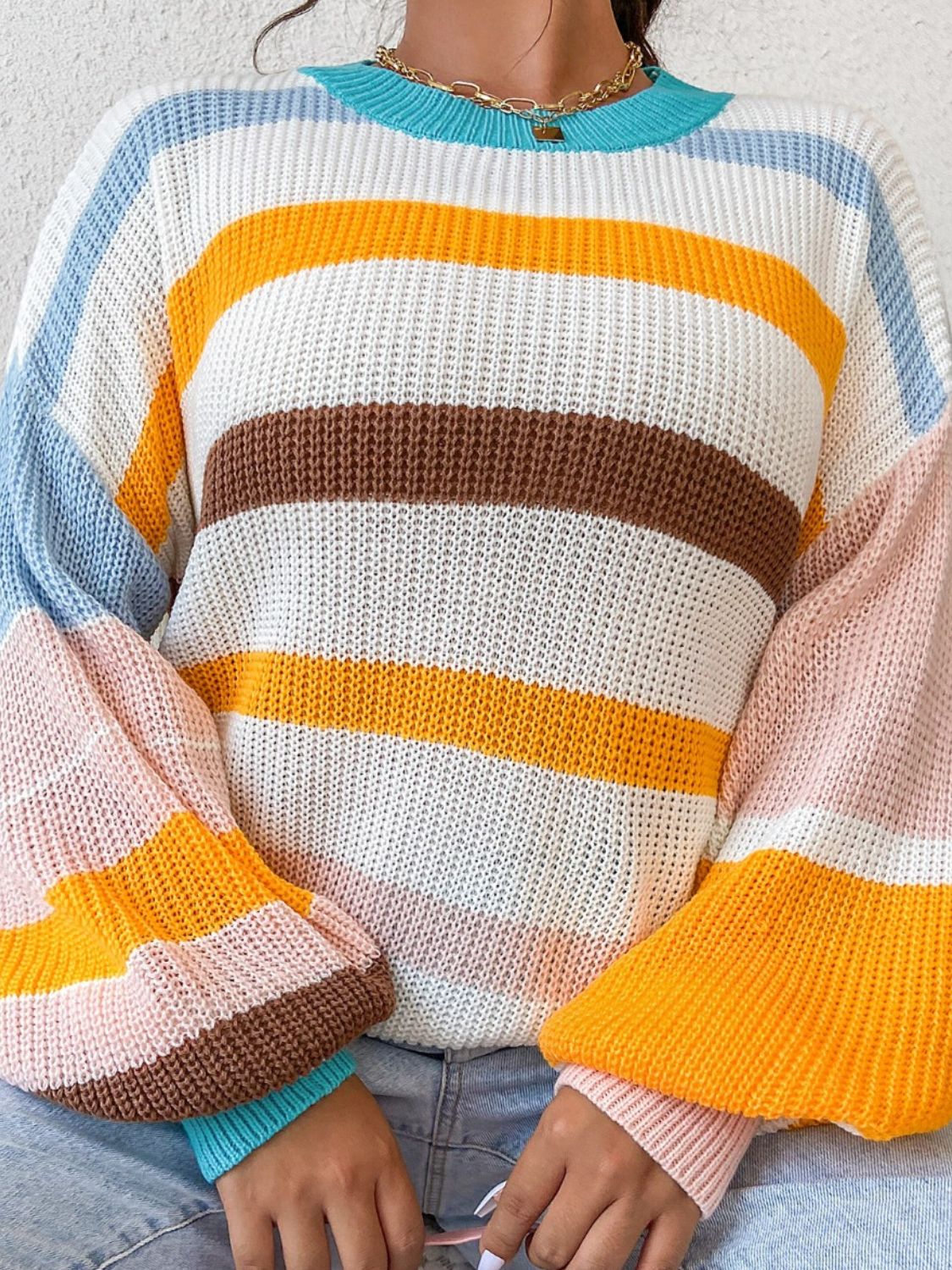 Striped Round Neck Sweater