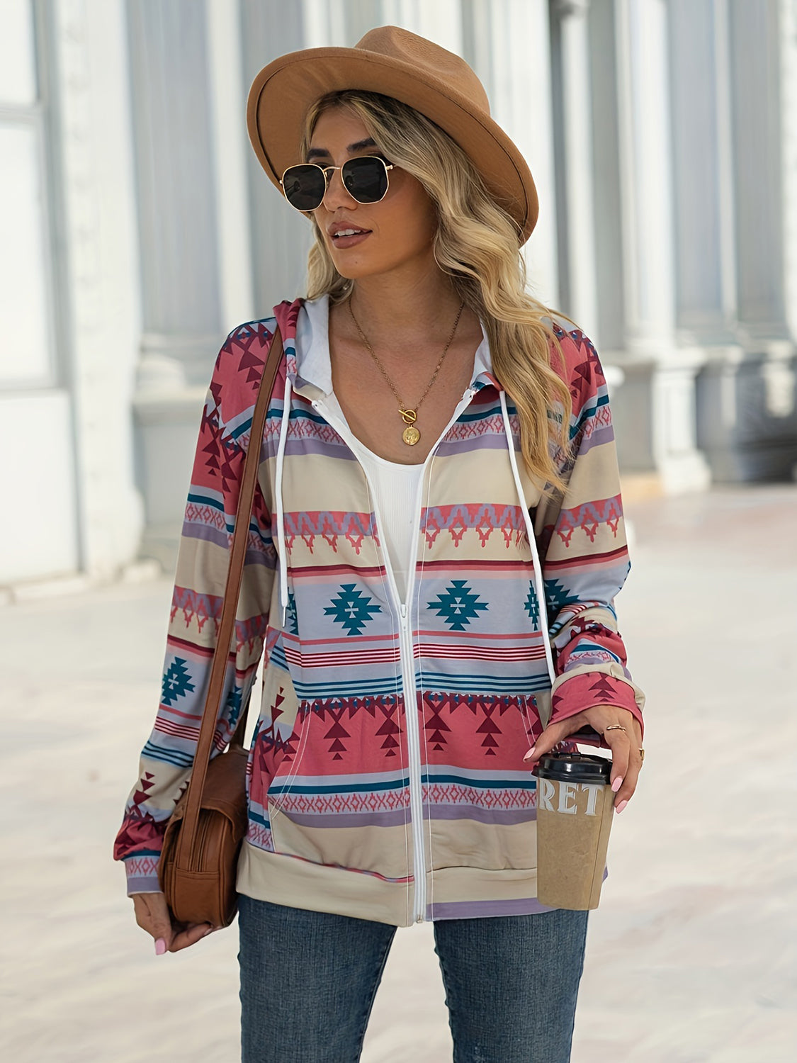 Geometric Hooded Jacket