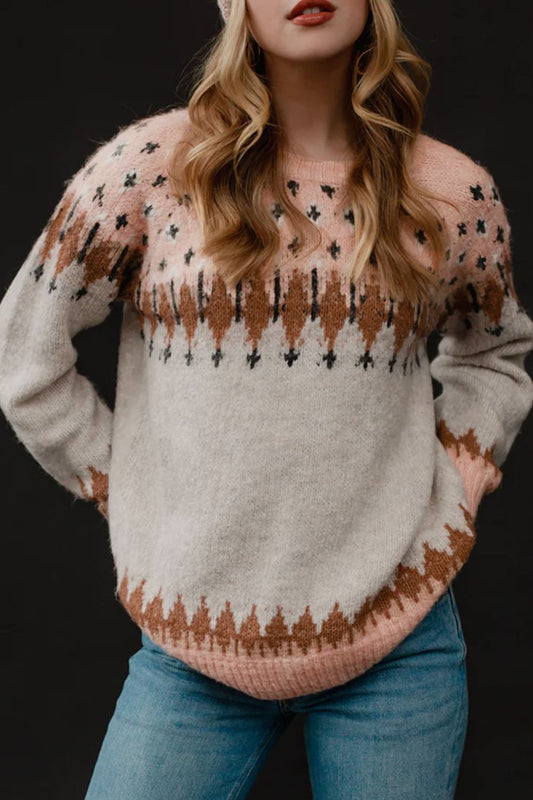 Geometric Long Sleeve Sweater