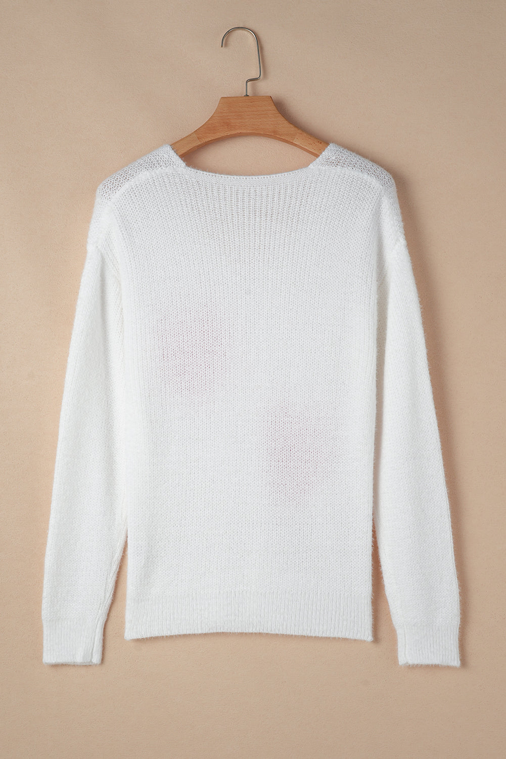 Heart Pattern Fuzzy Sweater