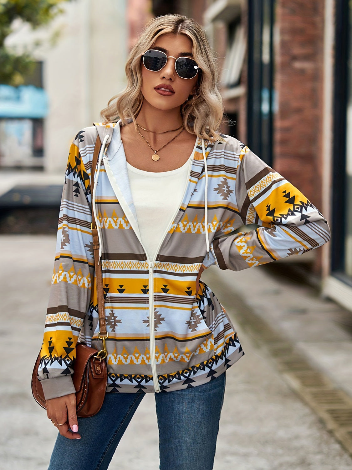 Geometric Hooded Jacket