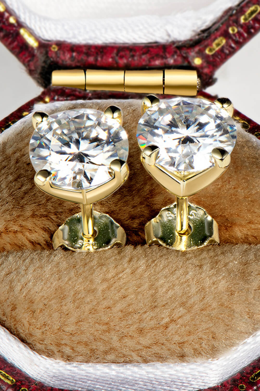 Moissanite 4-Prong Stud1 Carat Earrings