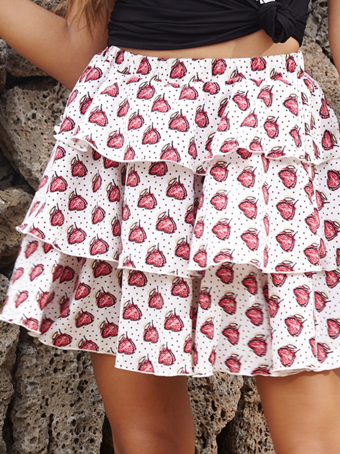 Layered Printed Mini Skirt