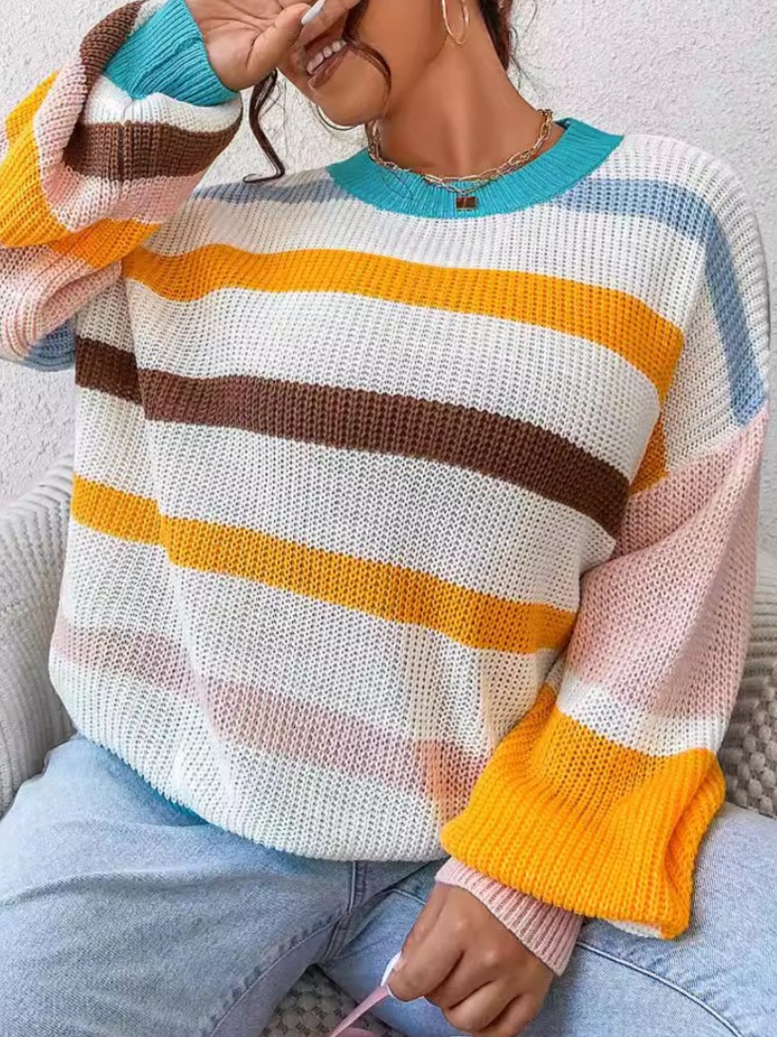 Striped Round Neck Sweater