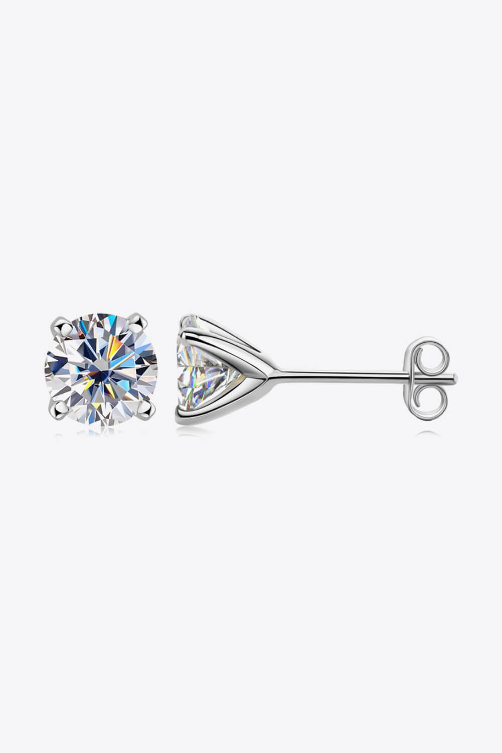 Moissanite 4-Prong Stud1 Carat Earrings